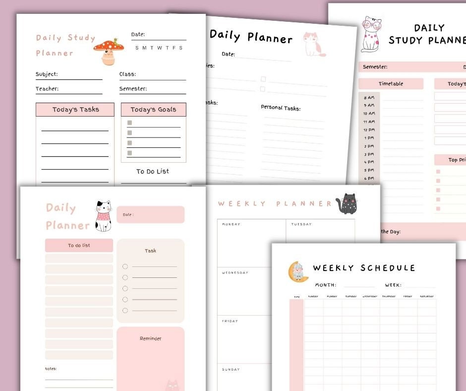 Student Planner Printable Study Planner Study Organizer | Etsy Canada