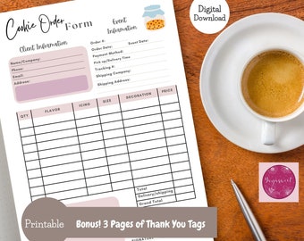 Cake Order Form , Printable Bakery Order Form, Instant Digital Download ...
