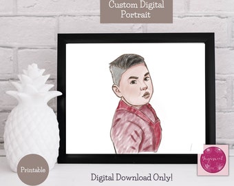 Custom Family Portrait Illustration - Personalized Family Portrait Illustration, Illustrated Family Portrait in digital file