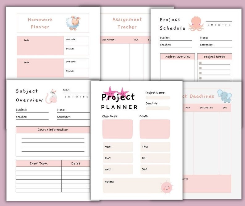 Student Planner Printable Study Planner Study Organizer | Etsy Canada