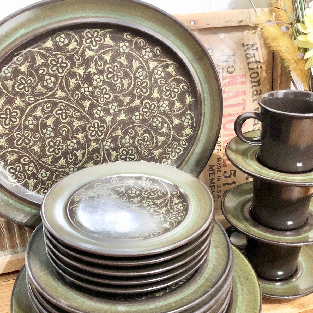 Vintage Franciscan Madeira Stoneware Dinnerware 28 Piece Set for 5 / 1970's Franciscan Madeira Dinnerware Set - Etsy