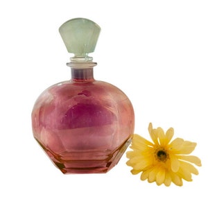 Vintage Rainbow Glass Decanter Made in Italy with Original Sticker / 1980&#39;s Collectible Amethyst Italian Handblown Glass Decanter