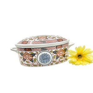 Vintage Georges Briard “Peony” Casserole Dish with Lid / Briard Lidded Peony Casserole / MCM Casserole Dish with Lid