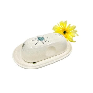Vintage Franciscan Ware Atomic &quot;Starburst&quot; Butter Dish / Mid-Century Franciscan Atomic Starburst Butter Dish