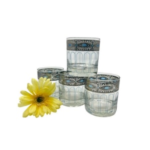 Vintage Culver Sorrento Set of 4 10 Oz Double Old Fashioned/Lowball/Rocks/Whiskey/Glasses / 1960&#39;s Culver