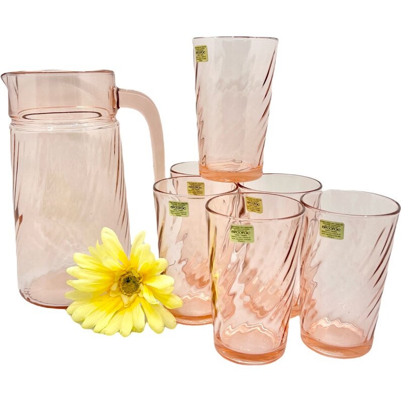 New Vintage Luminarc French Glassware / SET of 7 Arcoroc Etsy