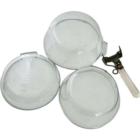 OLD PYREX FLAMEWARE 3個セット Vintage Pyrex Flameware SET of 3 Stovetop Glass Pots/pans