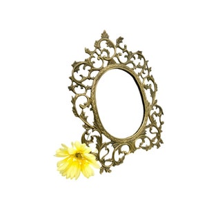 Vintage GORGEOUS Framed Gold Ornate Vanity Mirror/Tabletop Vintage Mirror / Mid-Century Vanity Mirror