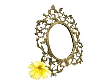 Vintage GORGEOUS Framed Gold Ornate Vanity Mirror/Tabletop Vintage Mirror / Mid-Century Vanity Mirror