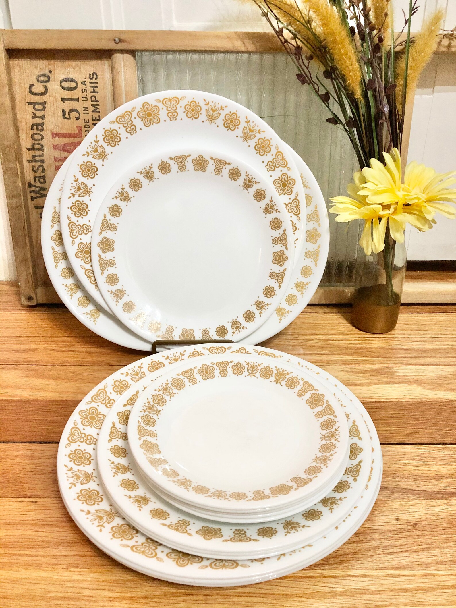 corelle butterfly gold complete set
