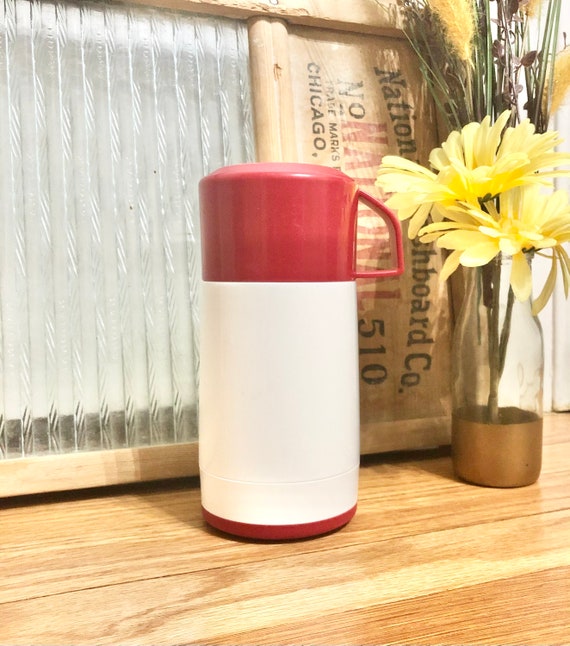 Retro/vintage Red and White 8 Ounce Aladdin Thermos / Vintage