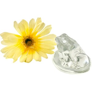 Vintage Clear Glass Frog Figurine / Hand Blown Glass Frog Figurine/Paperweight / Clear Glass Frog