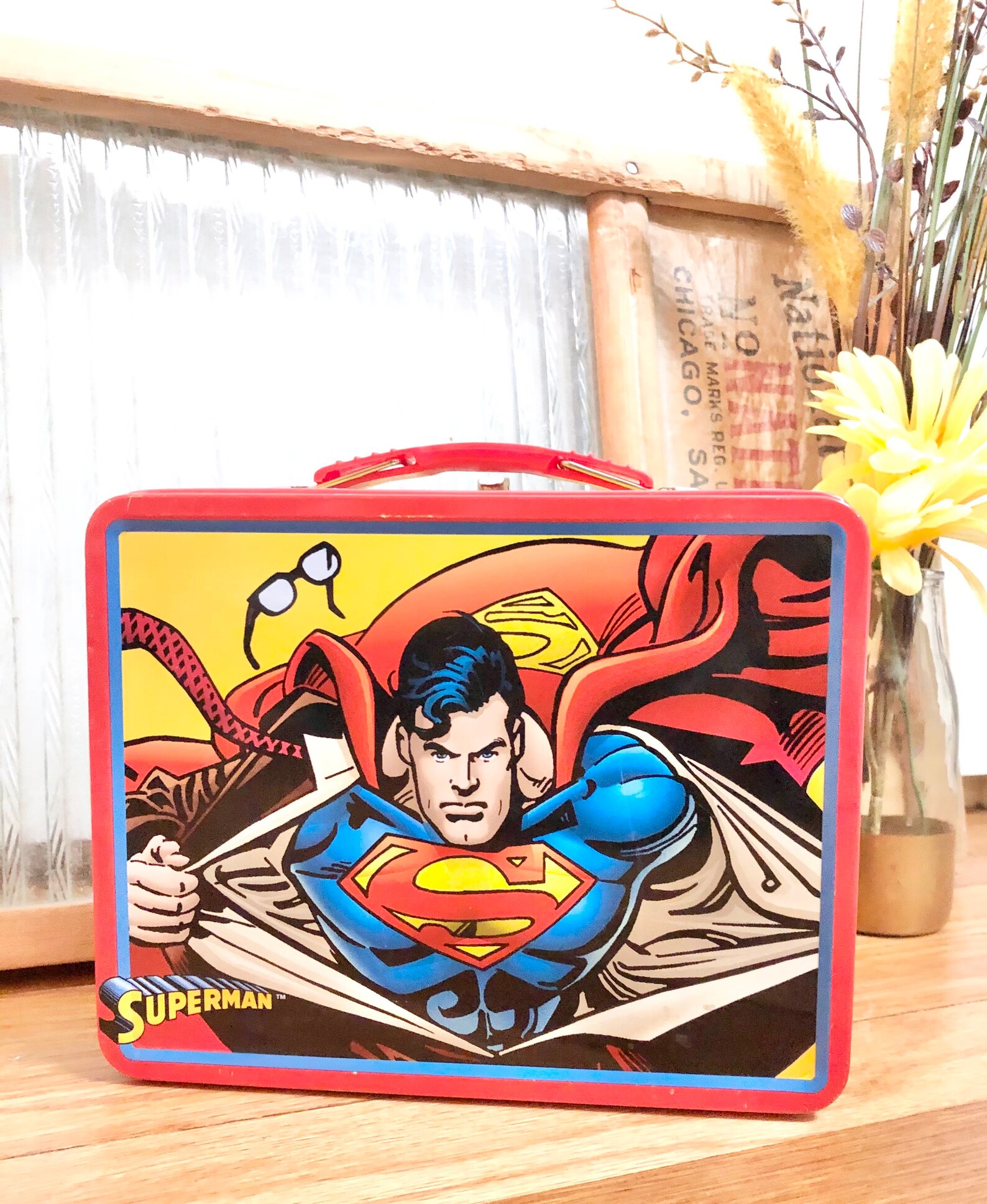 RARE Vintage Superman Metal Lunch Box / DC Comics 2001 Etsy