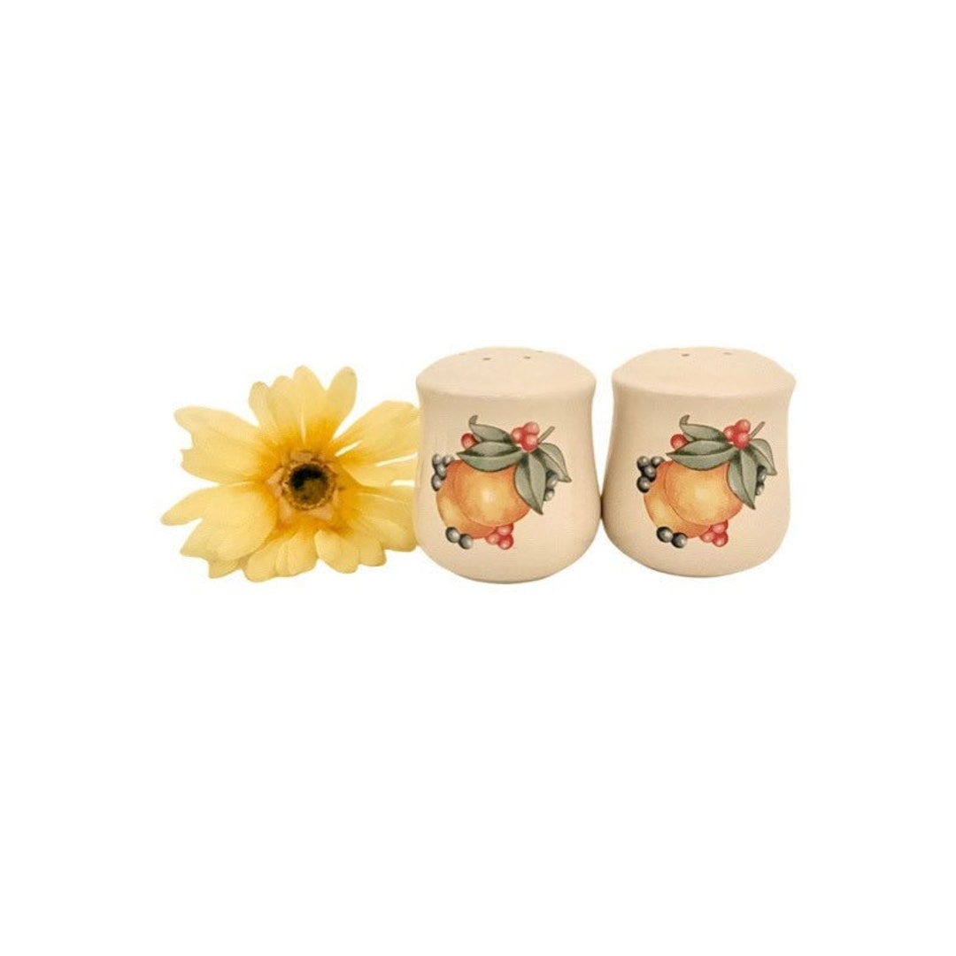 Vintage Corelle Abundance Pattern Ceramic Salt and Pepper Shakers