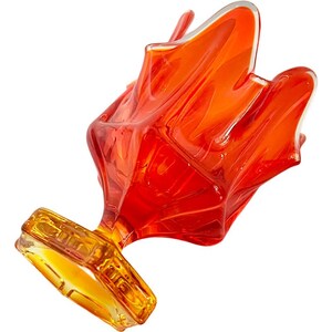 Vintage Viking Epic Swung Glass Handkerchief Vase Amberina 6 Petal Pedestal 6” Tall / 1950’s Viking Glass Vase