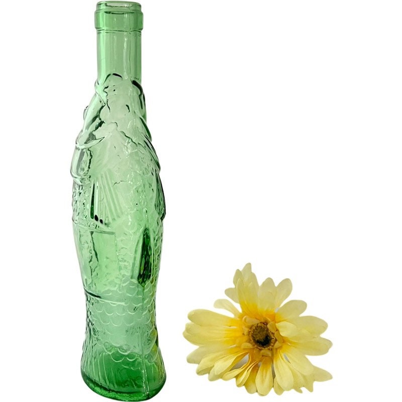 Vintage Green Glass Fish Bottle by Vetreria Estruca / Italian Etsy