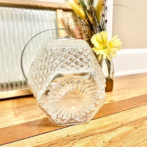 Vintage Anchor Hocking Wexford Leaded Crystal Glass Ice Bucket / Vintage Wexford Ice Bucket