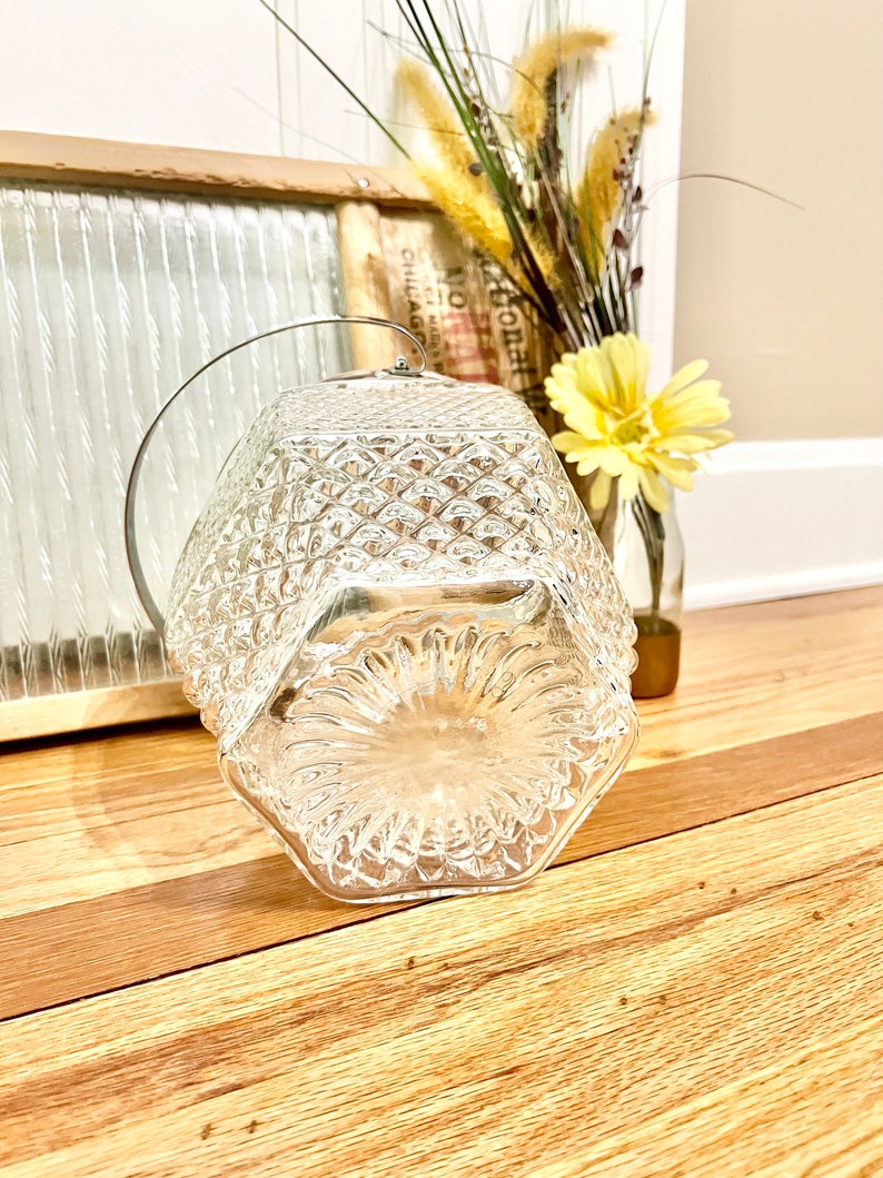 Vintage Anchor Hocking Wexford Leaded Crystal Glass Ice Bucket / Vintage Wexford Ice Bucket