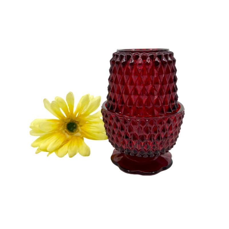 ヴィンテージ　アンティーク　インディアナグラス　キャンドル　フェアリーライト インディアナガラス製 アメジスト フェアリーランプ – Allen Antiques