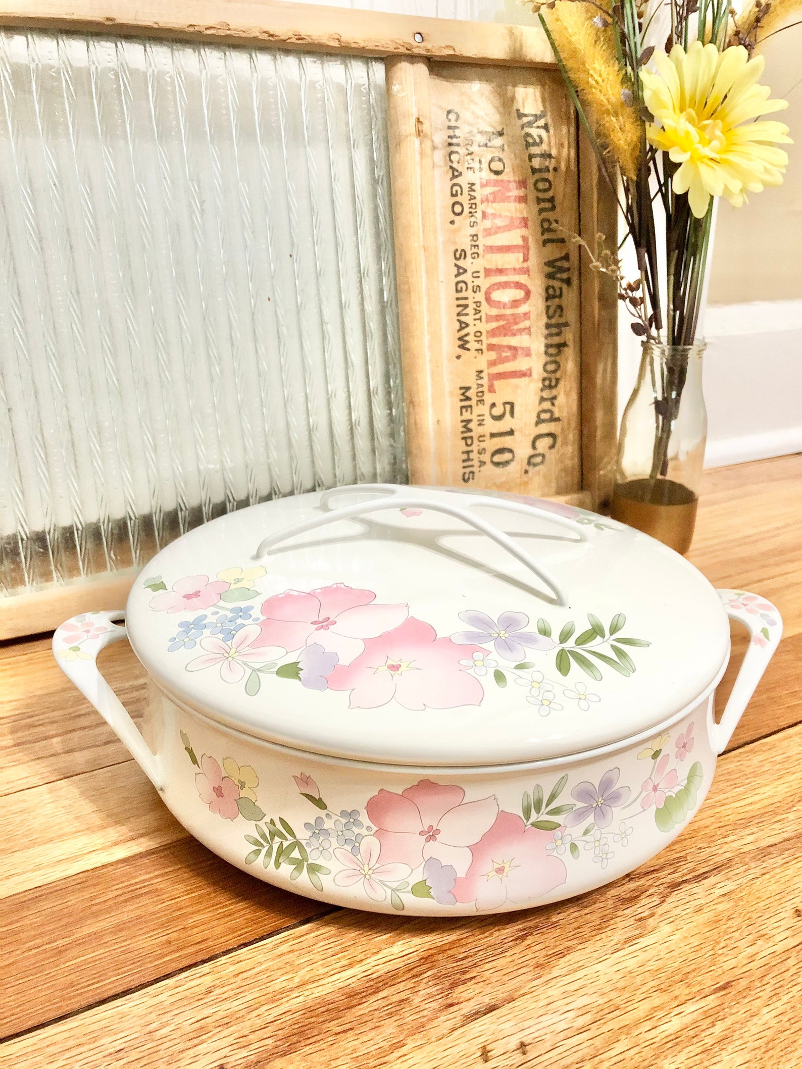 Vintage Set of 5 Kobe Cookware Japan Enamelware Pastel Dansk Etsy