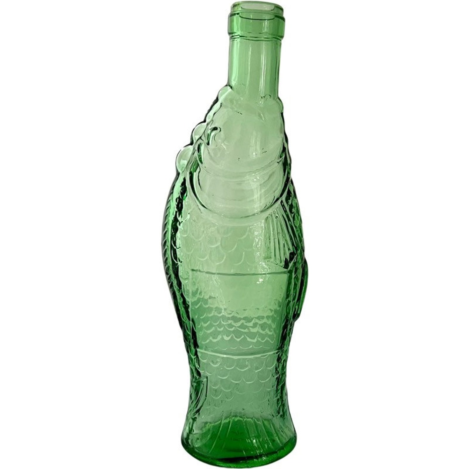 Vintage Green Glass Fish Bottle by Vetreria Estruca / Italian Etsy