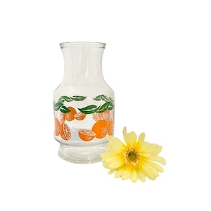 Vintage Anchor Hocking Glass Carafe: Mid-Century Orange Juice Pitcher