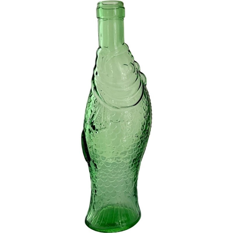 Vintage Green Glass Fish Bottle by Vetreria Estruca / Italian Etsy