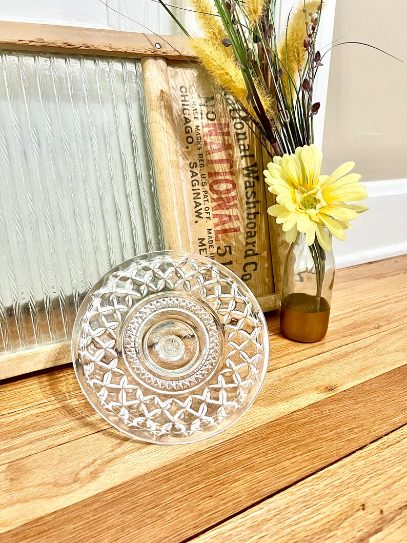 Vintage Anchor Hocking Wexford Leaded Crystal Glass Ice Bucket / Vintage Wexford Ice Bucket