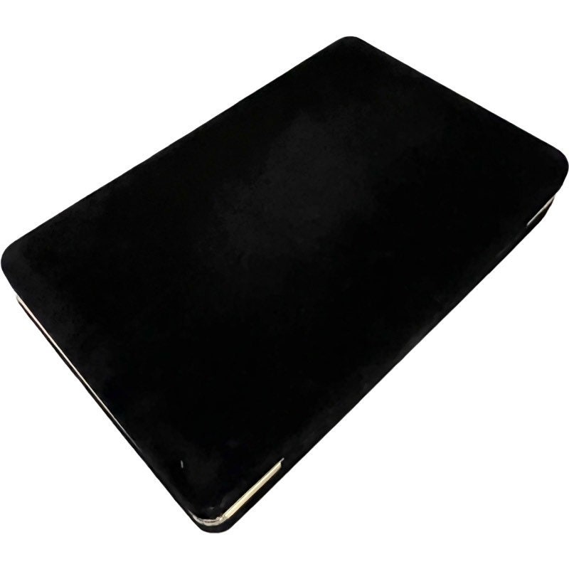 Vintage Large Black Velvet Jewelry Box With Mirror and Etsy