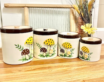 Retro Merry Mushrooms Canister Set 1978 From Sears Gift for