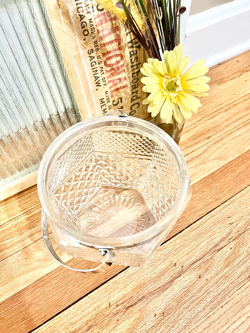 Vintage Anchor Hocking Wexford Leaded Crystal Glass Ice Bucket / Vintage Wexford Ice Bucket