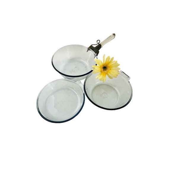 OLD PYREX FLAMEWARE 3個セット Vintage Pyrex Flameware SET of 3 Stovetop Glass Pots/pans