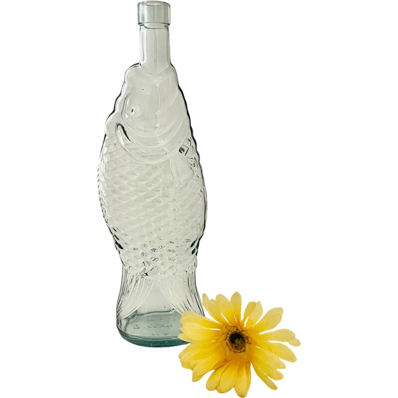Vintage Cevin Glass Fish Bottle: Blue Tint, 1960s Figural Decor - Etsy