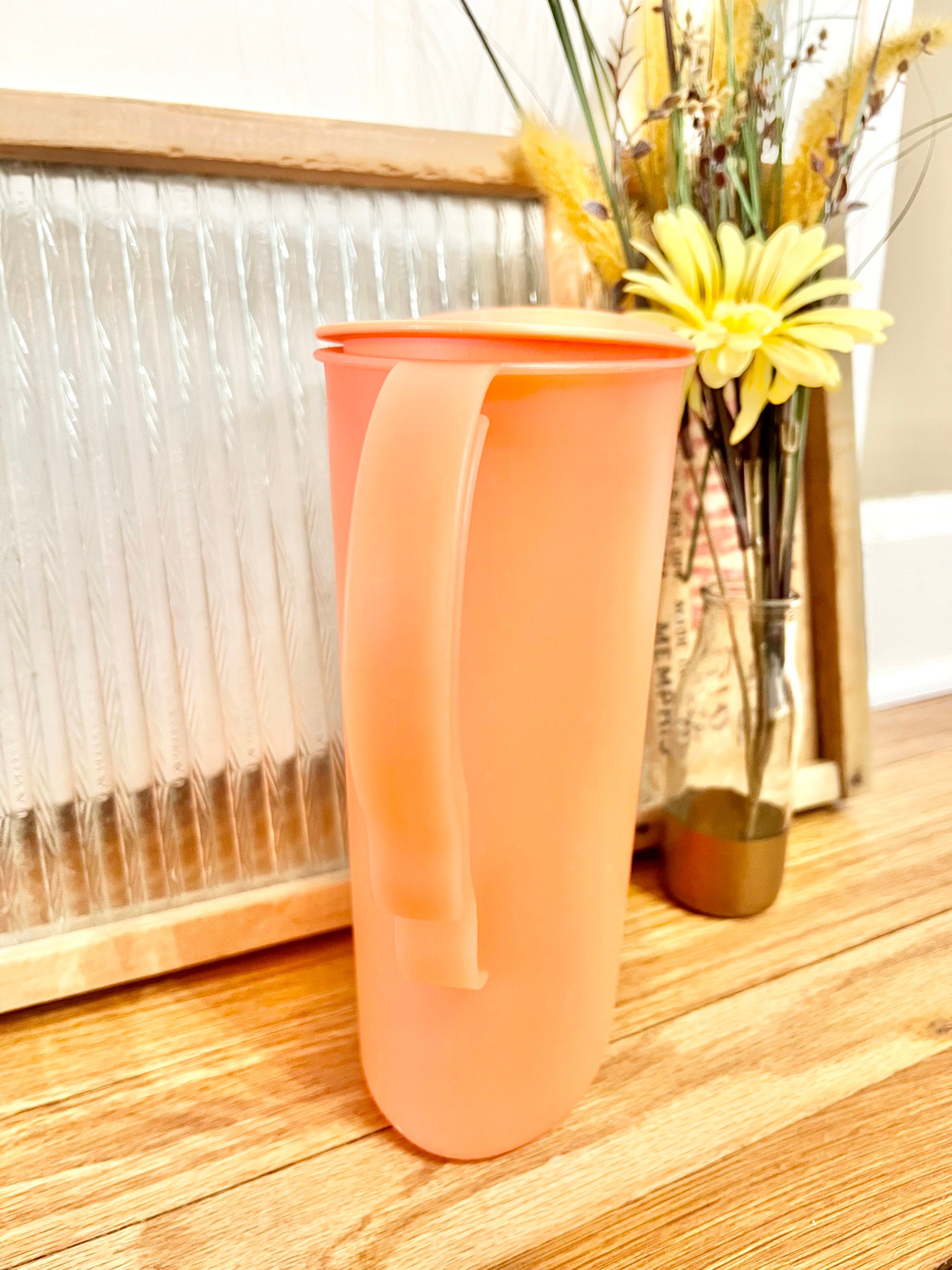 Vintage Tupperware Impressions Orange Pitcher #3333A-2 / 2.1 Quart