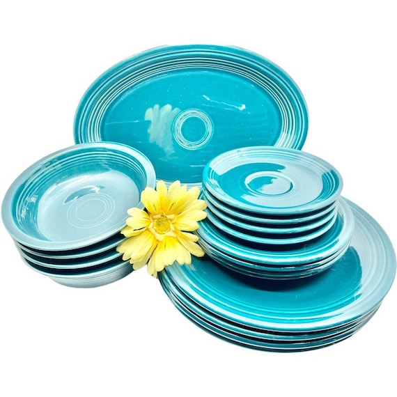 Fiesta プレート　セット　ビンテージ Vintage Fiesta Juniper Dinnerware Set: 17-piece Homer Laughlin