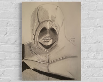 Altaïr artwork charcoal drawing (18x24in) - Kobu The Lotus