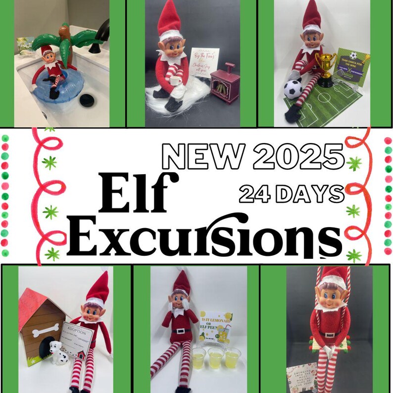 ALL NEW 2025 Elf Excursion Box containing 24 days of elf activities