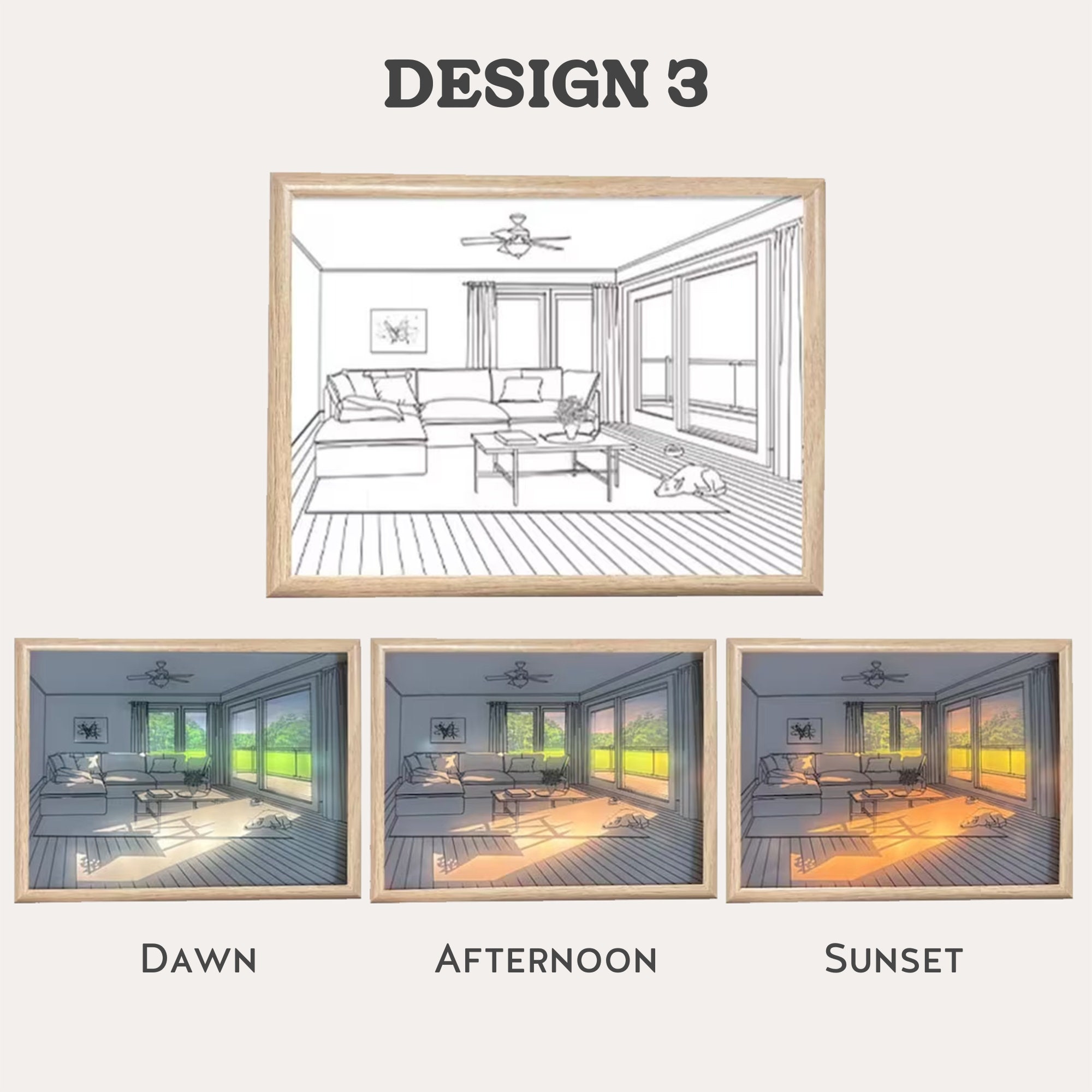 Wall Art Light Painting Framed Painting Night Light Framed Etsy UK