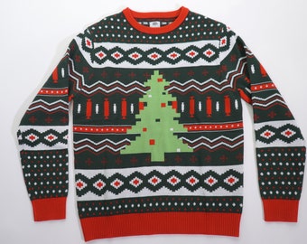 Ugly Sweater Christmas Sale-  Tree, Ugly Pixelated Christmas Tree Sweater, Mens Womens Ugly Sweaters