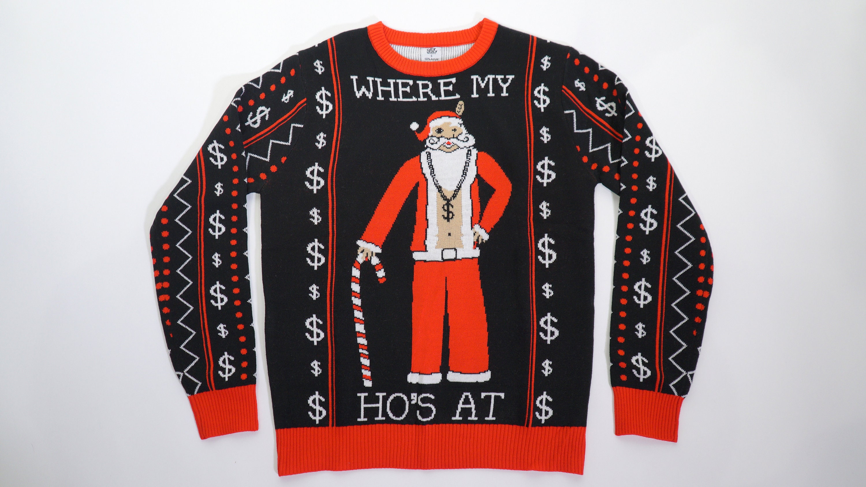 Ugly Christmas Sweater Santas Hos, Where My Ho's At Santa Ugly Sweater