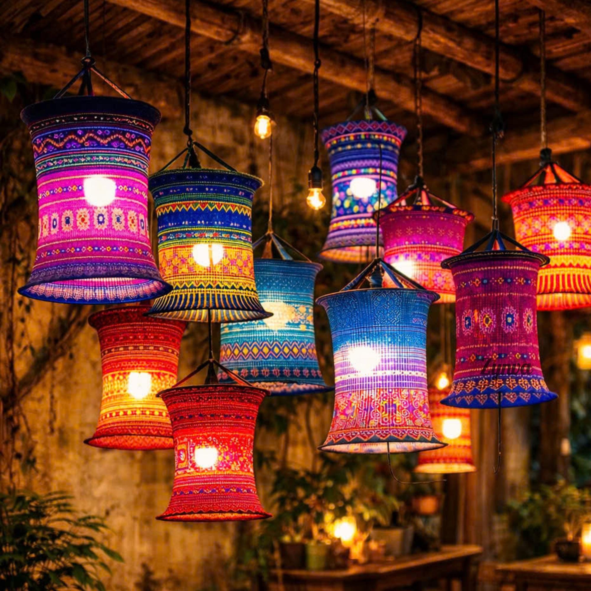 Vietnamese Pattern Hanging Lantern – Silk Decorative Lantern With Tassels, Festive Lunar New Year Decor For Weddings, Parties, And Outdoor Events