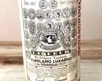 Luxardo Cherry Liqueur Bottle Candle - Recycled Bar Decor, Maraschino Scented