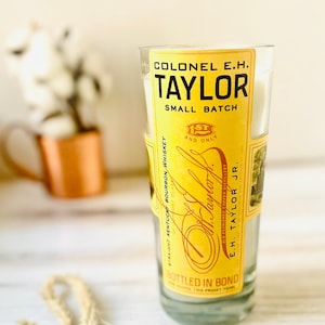 Soy Bourbon Whiskey candle - Taylor Bottle - old fashioned scent - soy wax - hemp wick - deconstructed candles