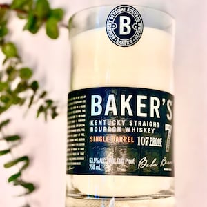 Bourbon candle Baker’s Single BarrelBourbon bottle old fashioned scent soy candle wood wick whiskey decor bourbon bar decor mancave
