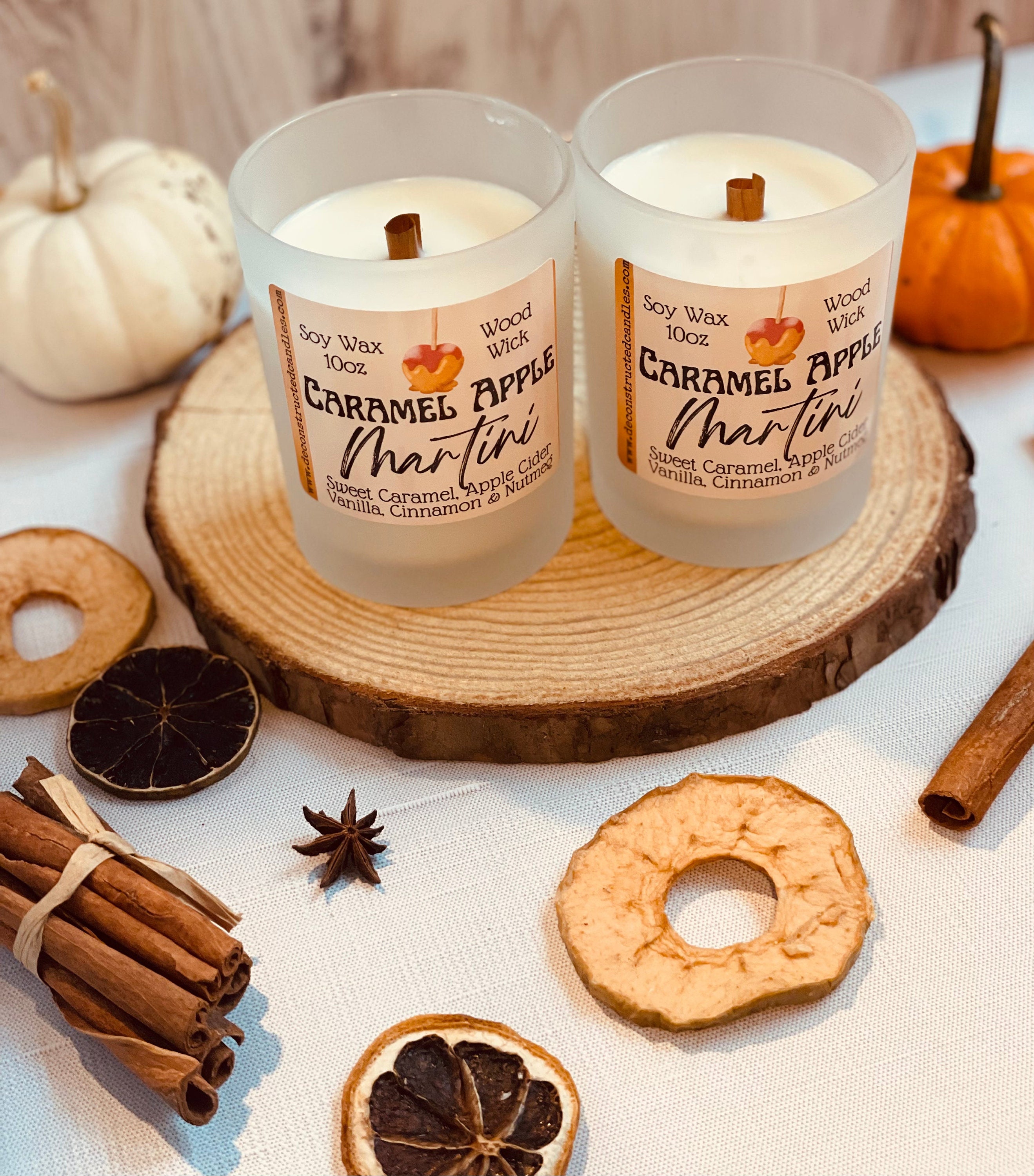 10oz SOY Candle - Pumpkin Pie Martini - Wood Wick - Frosted Glass Cont –  Deconstructed Candles