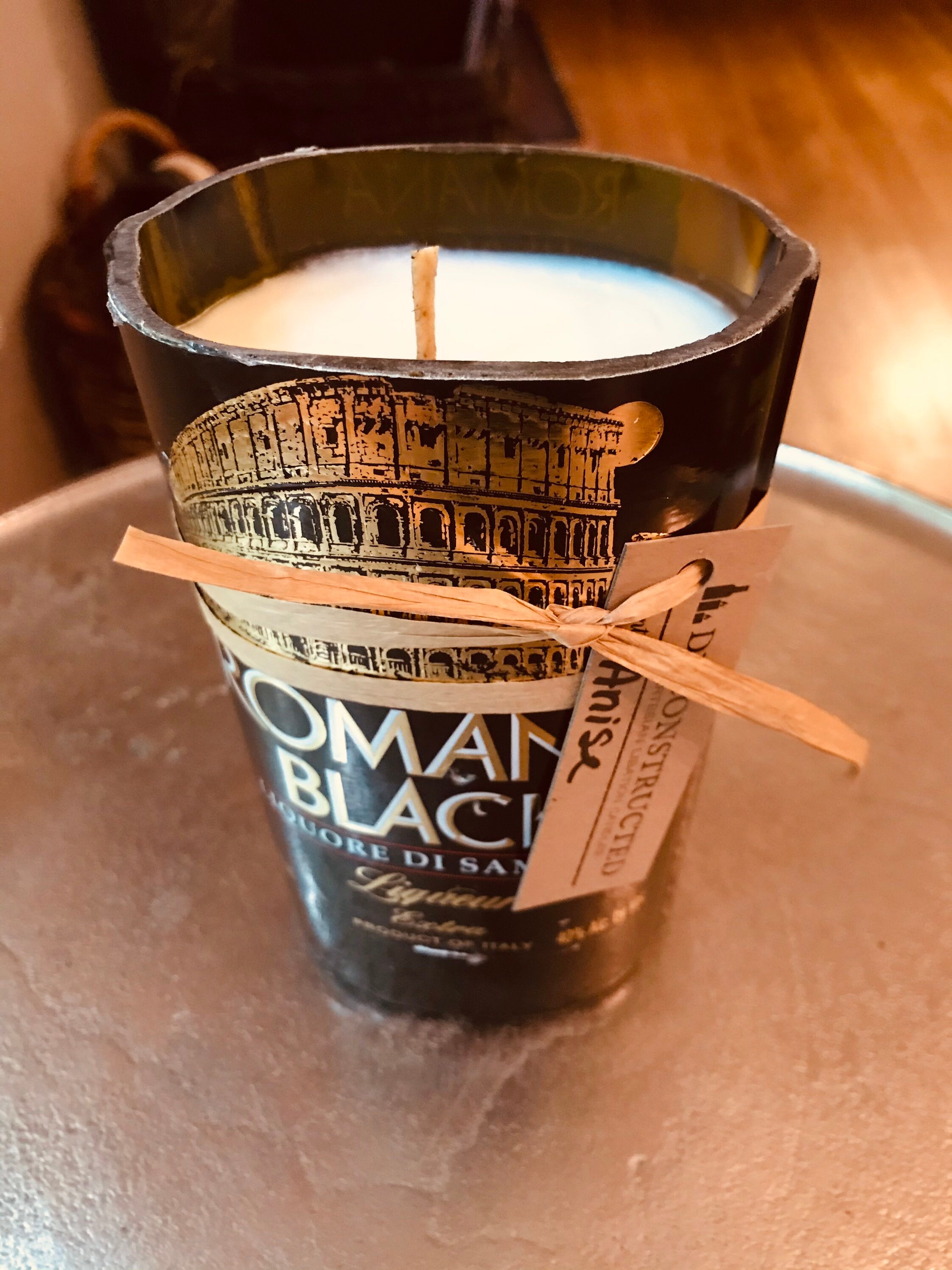 Liquor bottle candle sambuca black bottle anise scented Etsy