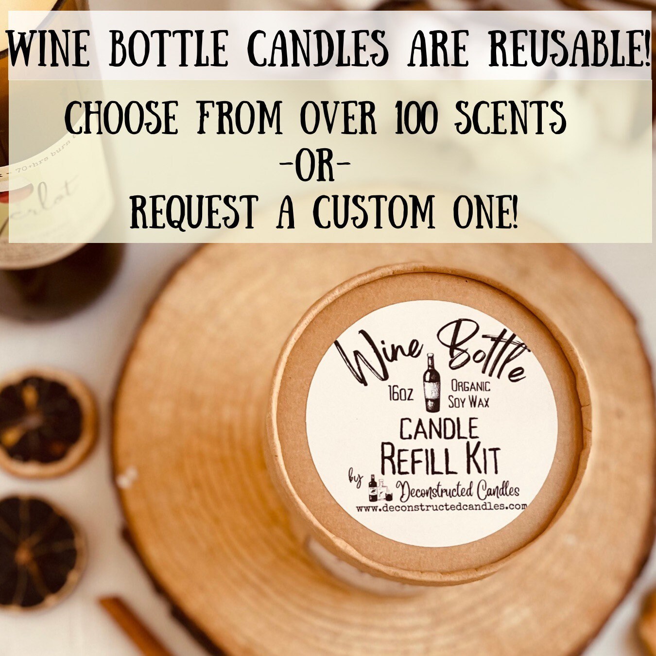 Candle Refill/dough Bowl Soy Candle/candle Refill Kit/organic/wood Bowl  Refills Kits/ Make Your Own Candle Kit/crafters Kit/christmas 