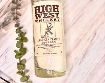 Candela in bottiglia di bourbon High West: profumo vecchio stile, cera di soia