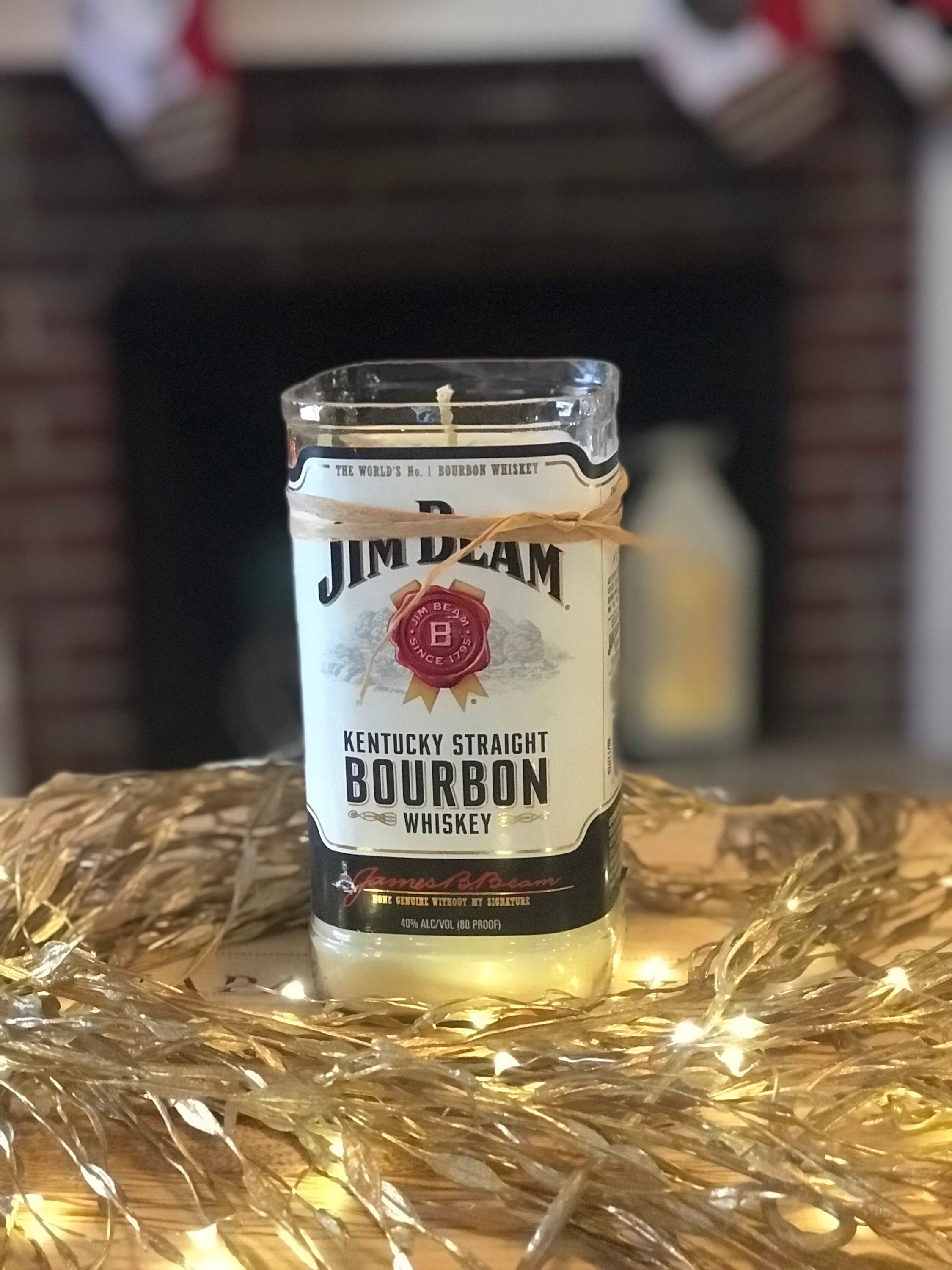 Bourbon candle Jim beam bottle old fashioned scent Etsy
