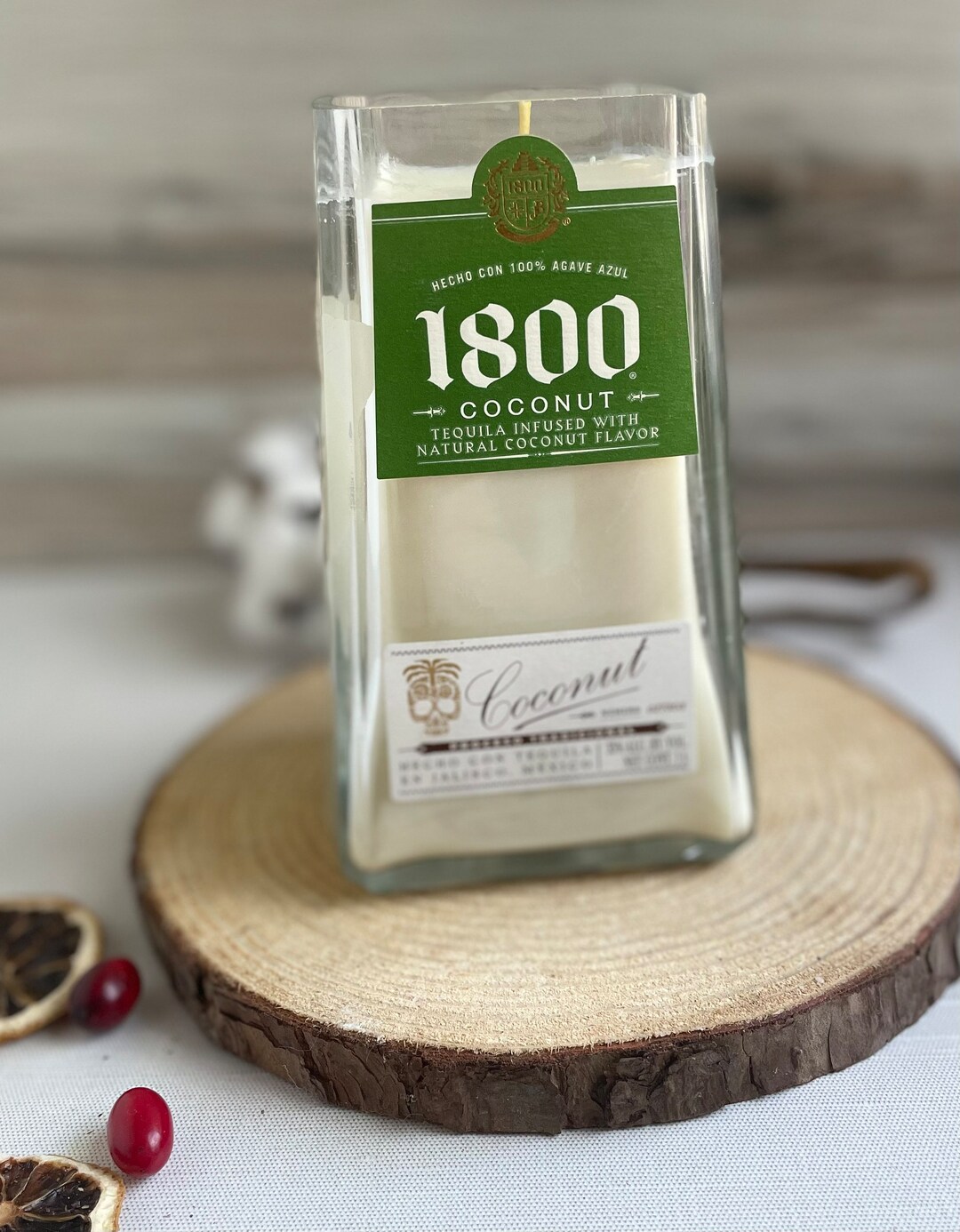 Tequila Candle 1800 Coconut Bottle Lime in the Coconut Scent